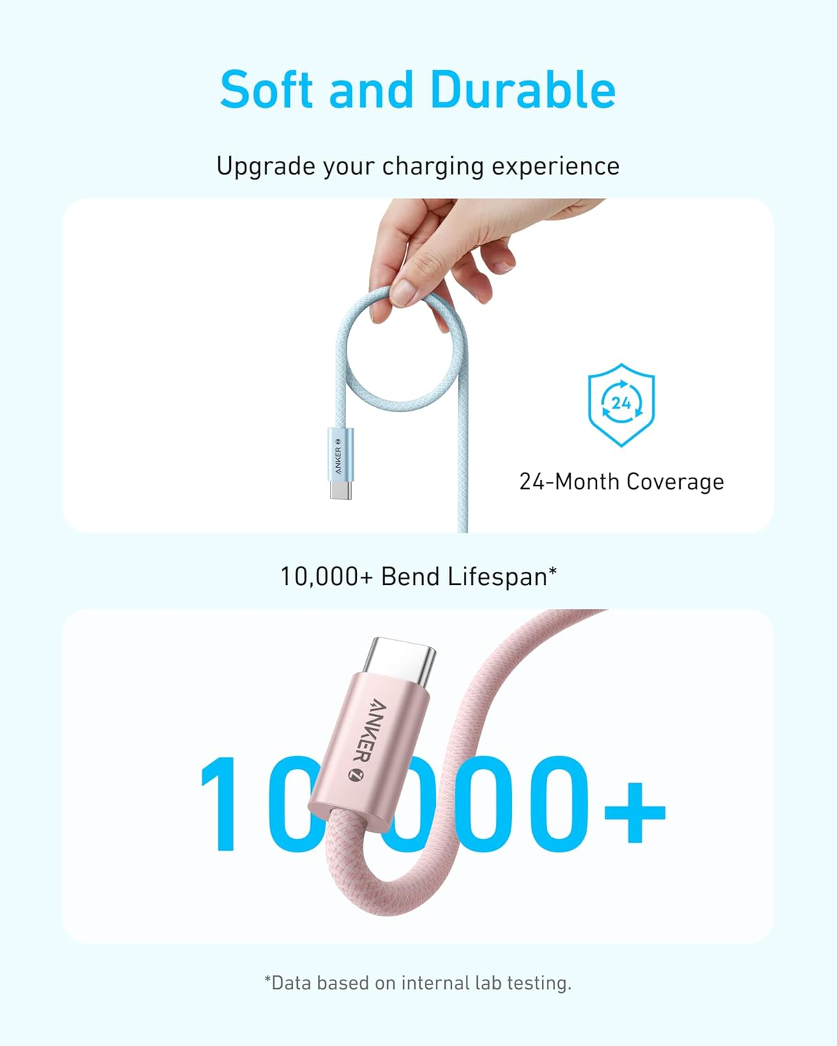 Anker Braided and Dirt-Free Type-C Fast Charging Cable(240W)(1.8m) - Black Anker Braided and Dirt-Free Type-C Fast Charging Cable(240W)(1.8m) - Black